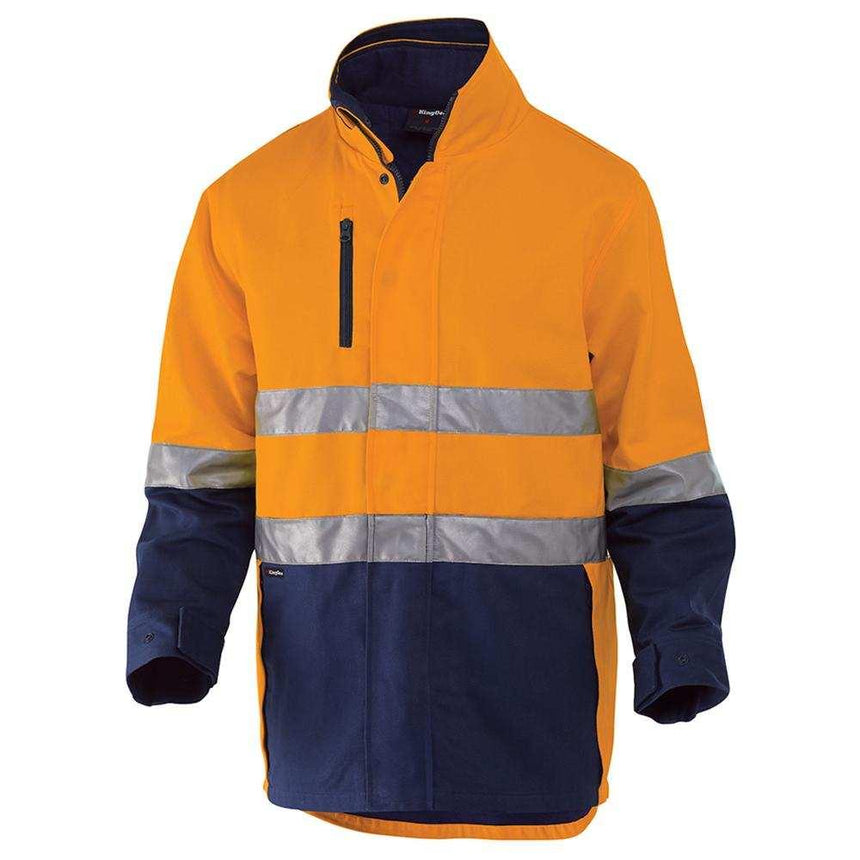 Reflective 3 in 1 Cotton Jacket Jackets KingGee XS Orange/Navy