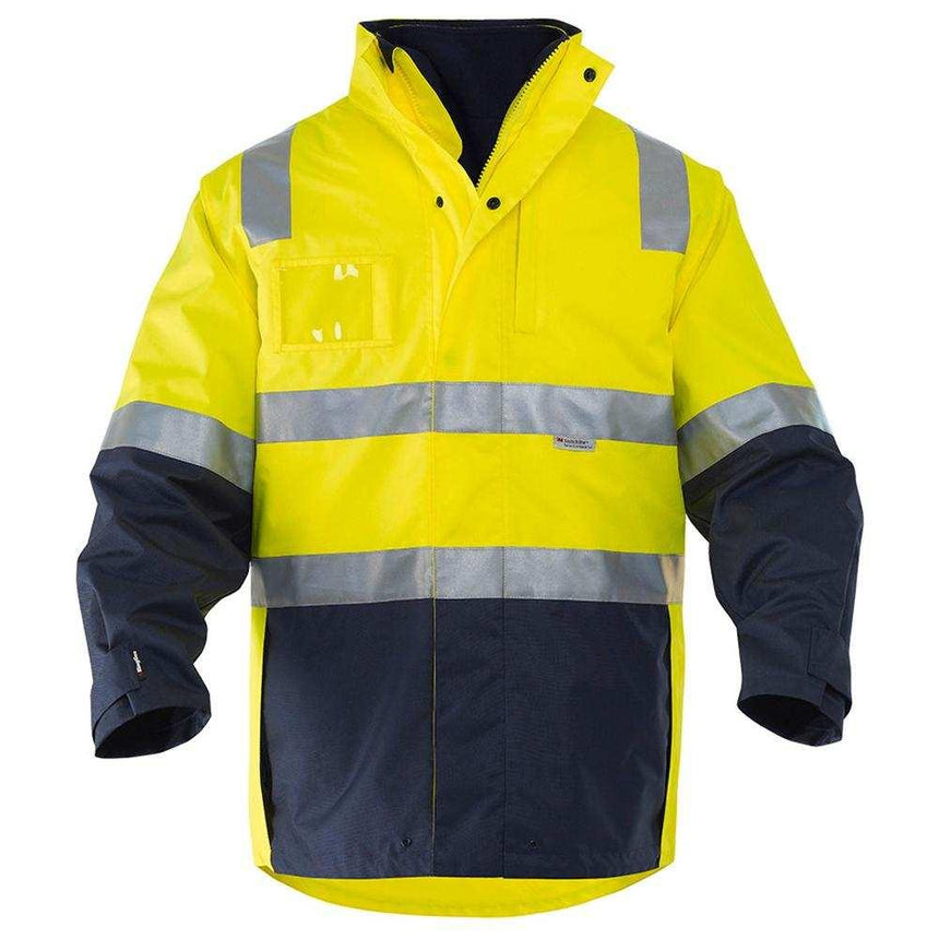 4 in 1 Waterproof Wet Weather Jacket Jackets KingGee XS Yellow/Navy