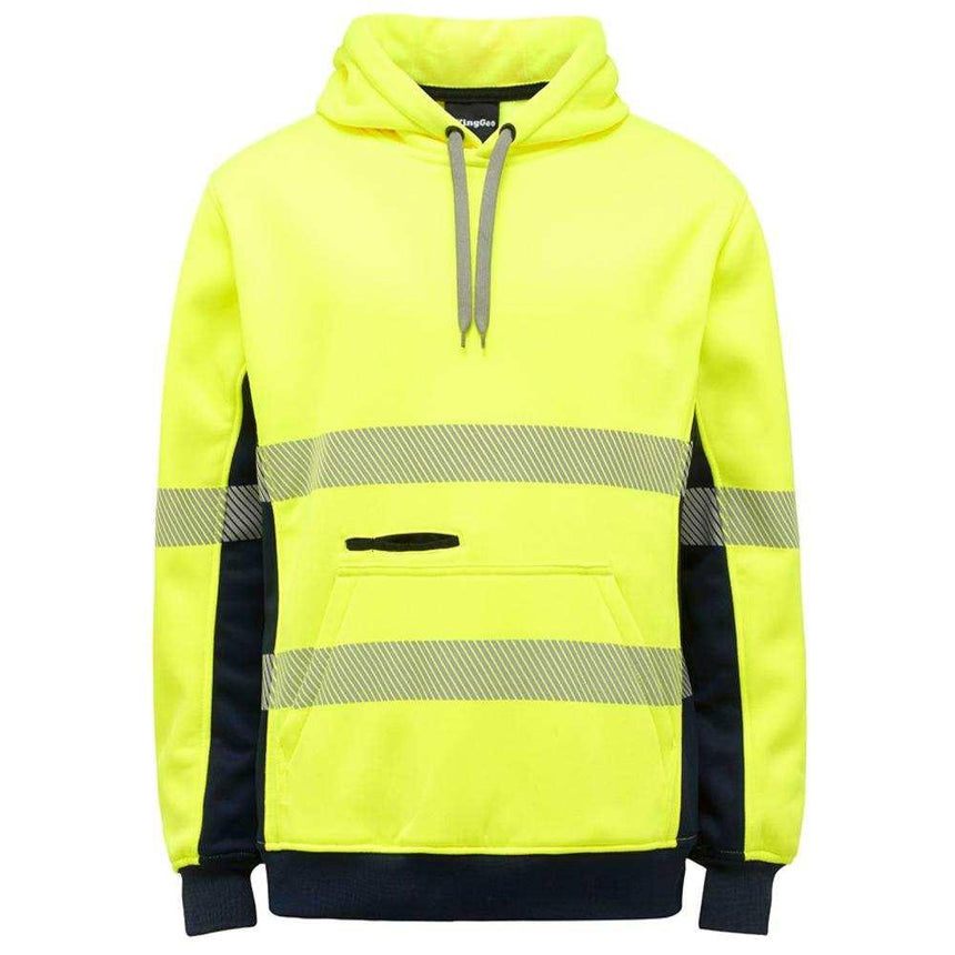 Hi Vis Refelctive Pull Over Hoodie Hoodies KingGee XS Yellow/Navy