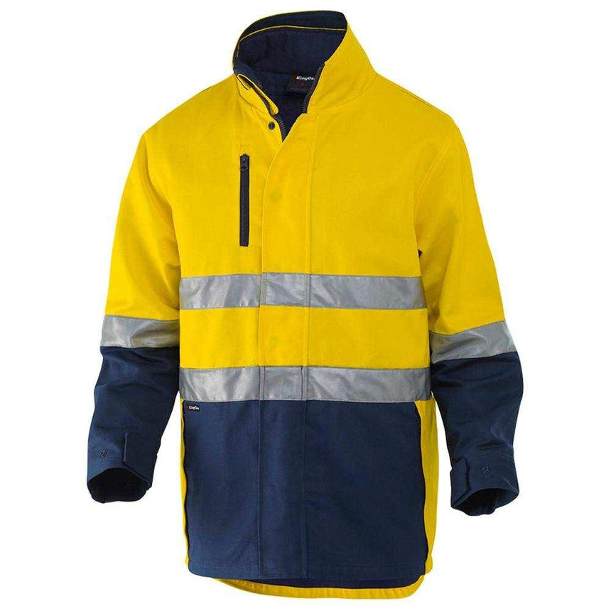 Reflective 3 in 1 Cotton Jacket Jackets KingGee XS Yellow/Navy