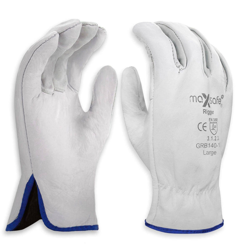 Natural Full-Grain Rigger 6 Pairs Gloves Maxisafe