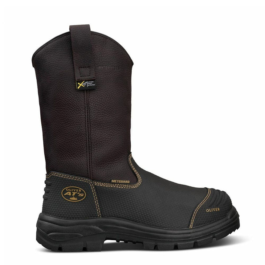 240MM Brown Pull On Riggers Boot 65493 Zip Up Boots Oliver