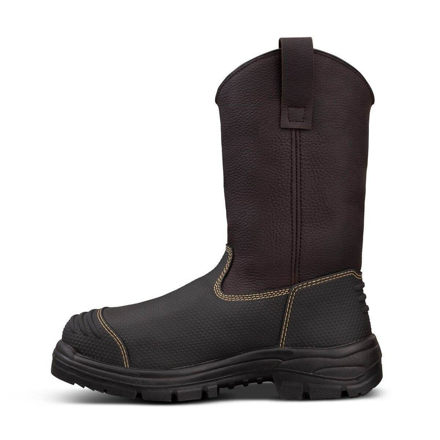 240MM Brown Pull On Riggers Boot 65493 Zip Up Boots Oliver