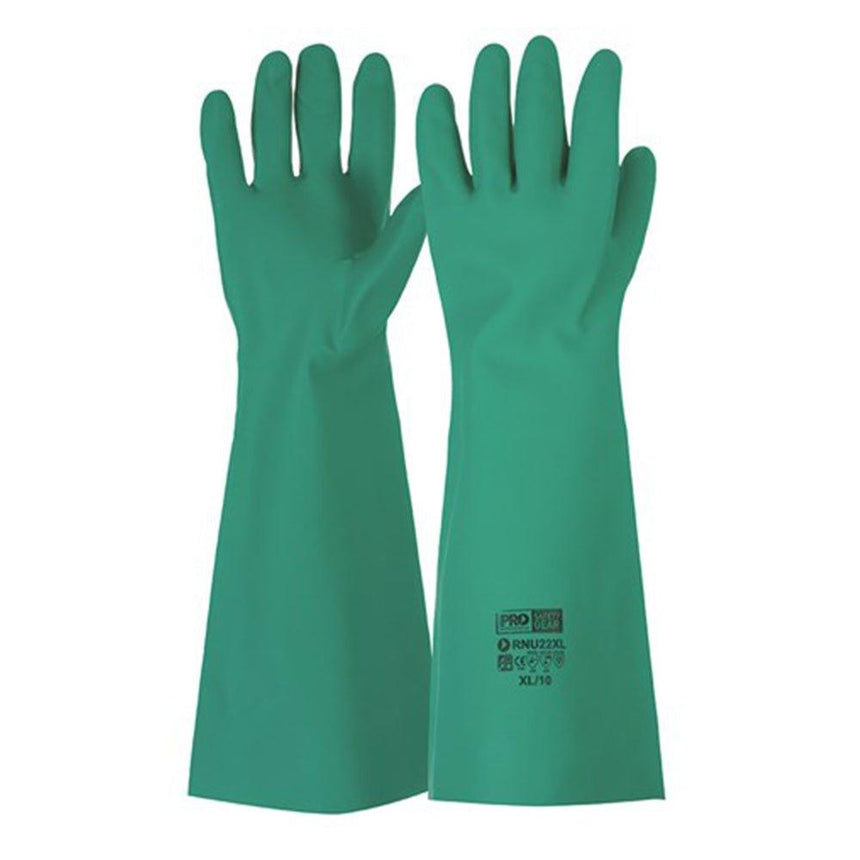 45cm Green Nitrile Gauntlet Gloves - 12 Pairs Gloves ProChoice
