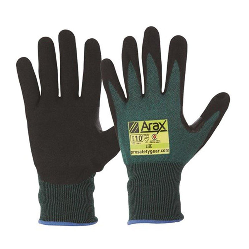 Arax® Green Nitrile Sand Dip Palm Gloves ProChoice