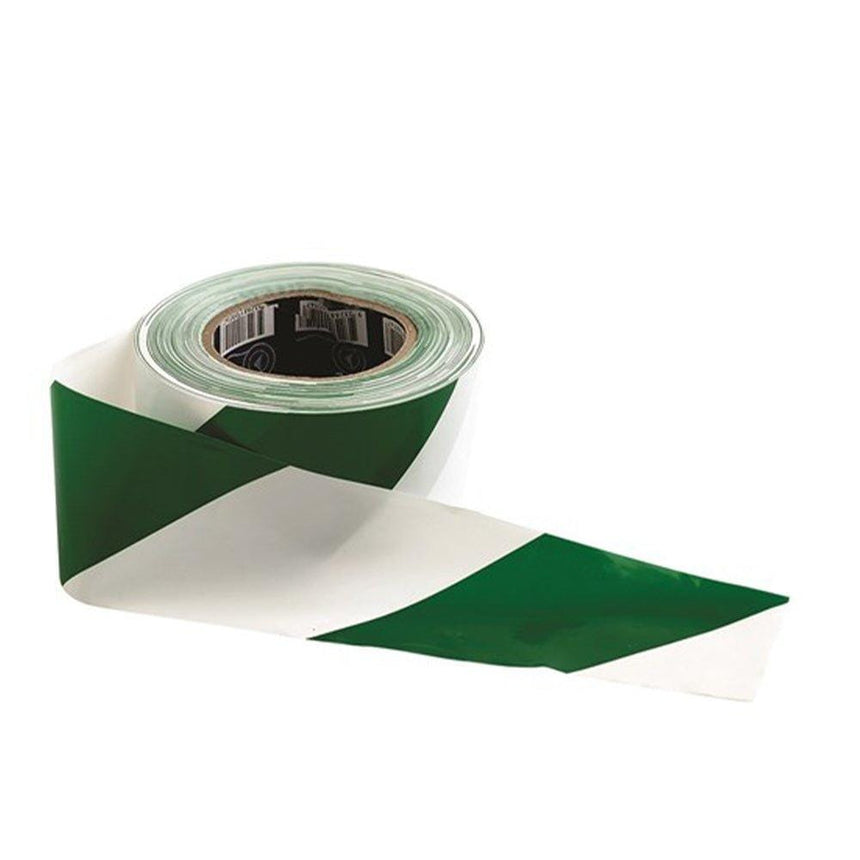 Barricade Tape - 100m x 75mm Green & White 2 Rolls Site Safety ProChoice