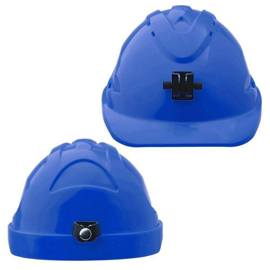 V9 Hard Hat Vented + Lamp Bracket Pushlock Harness Head Protection ProChoice Blue