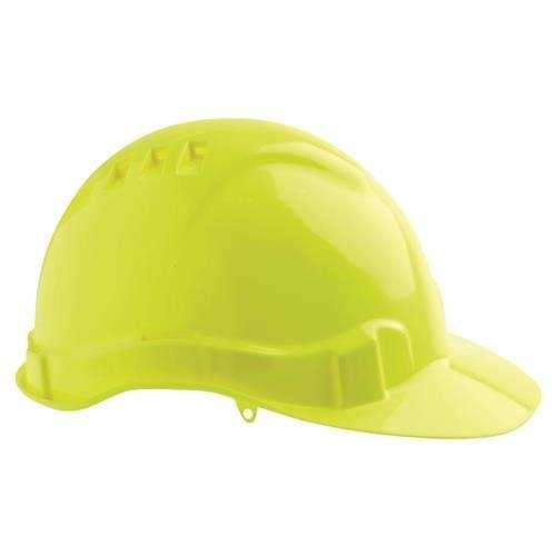V6 Hard Hat Vented Pushlock Harness Head Protection ProChoice Fluro Yellow