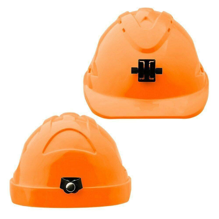 V9 Hard Hat Vented + Lamp Bracket Pushlock Harness Head Protection ProChoice Orange