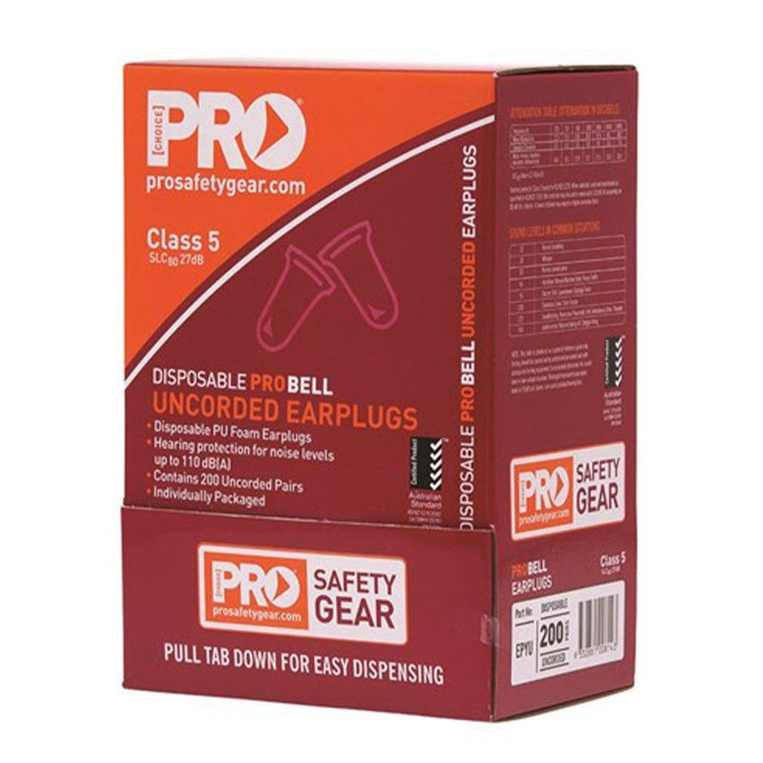 Probell Disposable Uncorded Earplugs Uncorded Hearing Protection ProChoice