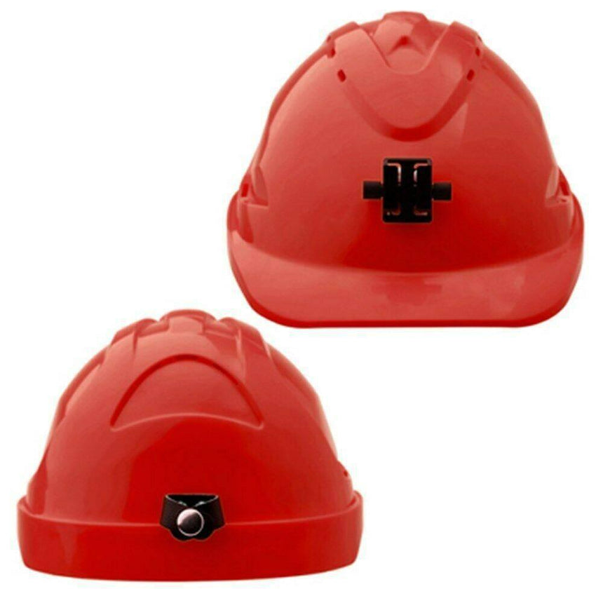 V9 Hard Hat Vented + Lamp Bracket Pushlock Harness Head Protection ProChoice Red