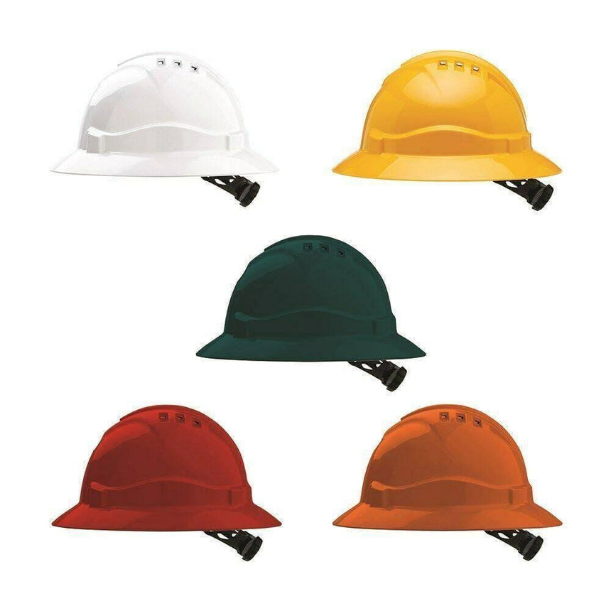 V6 Hard Hat Vented Full Brim Ratchet Harness Head Protection ProChoice