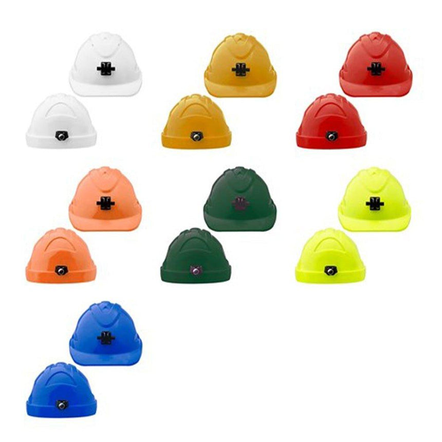 V9 Hard Hat Unvented + Lamp Bracket Pushlock Harness Head Protection ProChoice