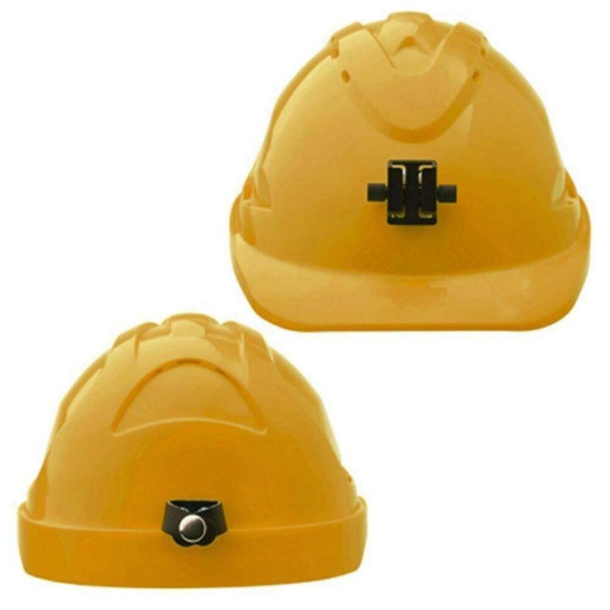 V9 Hard Hat Vented + Lamp Bracket Pushlock Harness Head Protection ProChoice Yellow