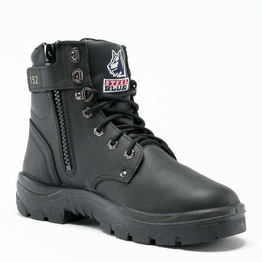 Black Argyle® Zip Work Boots 312152 Zip Up Boots Steel Blue