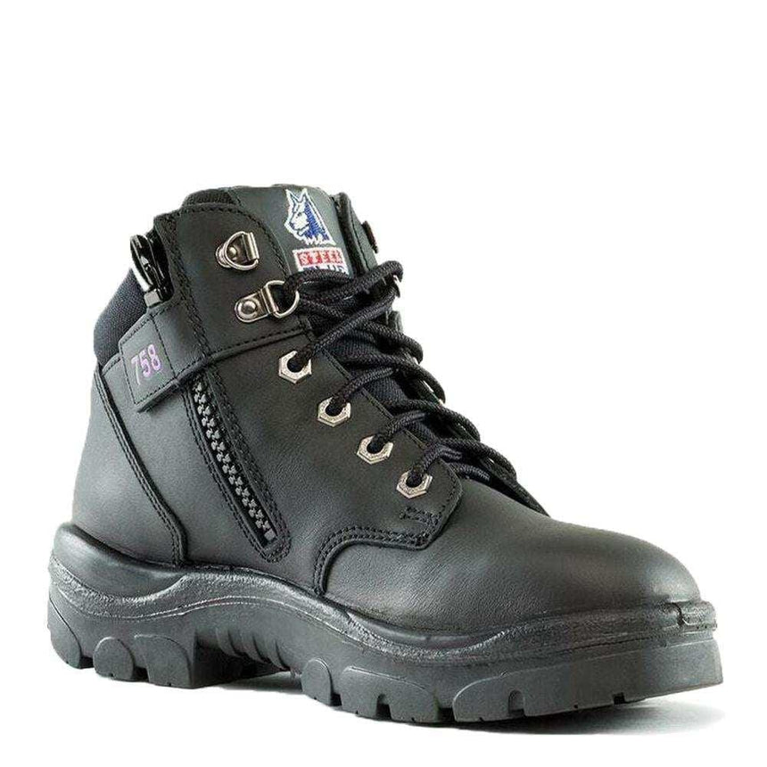 Parkes Zip Ladies Work Boot 512758 Zip Up Boots Steel Blue