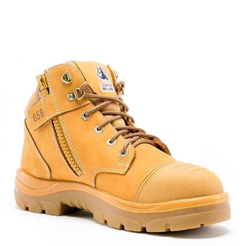 Parkes Zip: Scuff Cap Work Boots 312658 Zip Up Boots Steel Blue