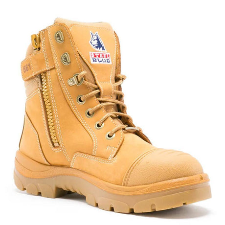 Wheat Southern Cross® Zip Work Boots 312661 Zip Up Boots Steel Blue