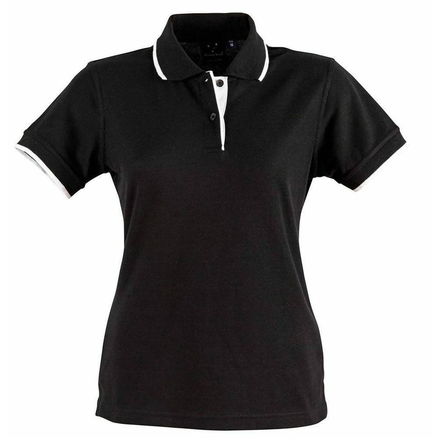 PS48A Liberty Polo Ladies Polos Winning Spirit 6 Black.White