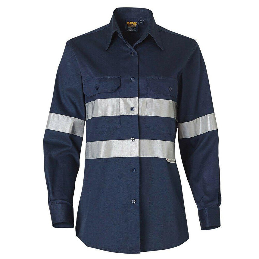 WT08HV Women's Cotton Drill Work Shirt With 3m Tapes Shirts Winning Spirit 8