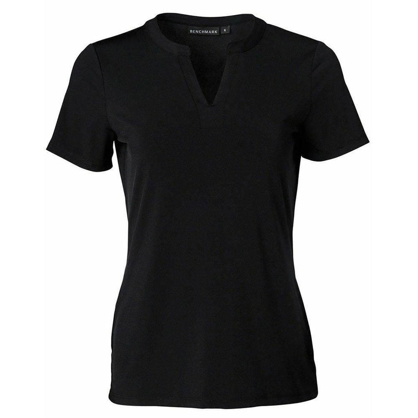 M8840 Ladies Short Sleeve Knit Top Sofia Short Sleeve Shirts Winning Spirit Black 6