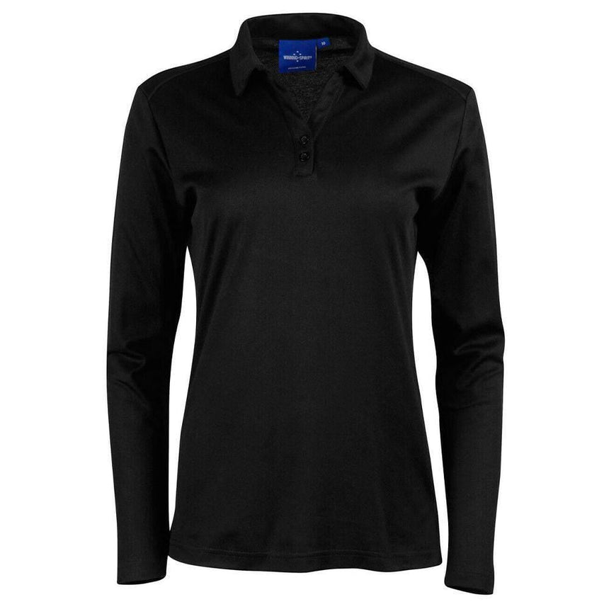 PS36B Victory Plus Truedry® Long Sleeve Polo Polos Winning Spirit Black 6