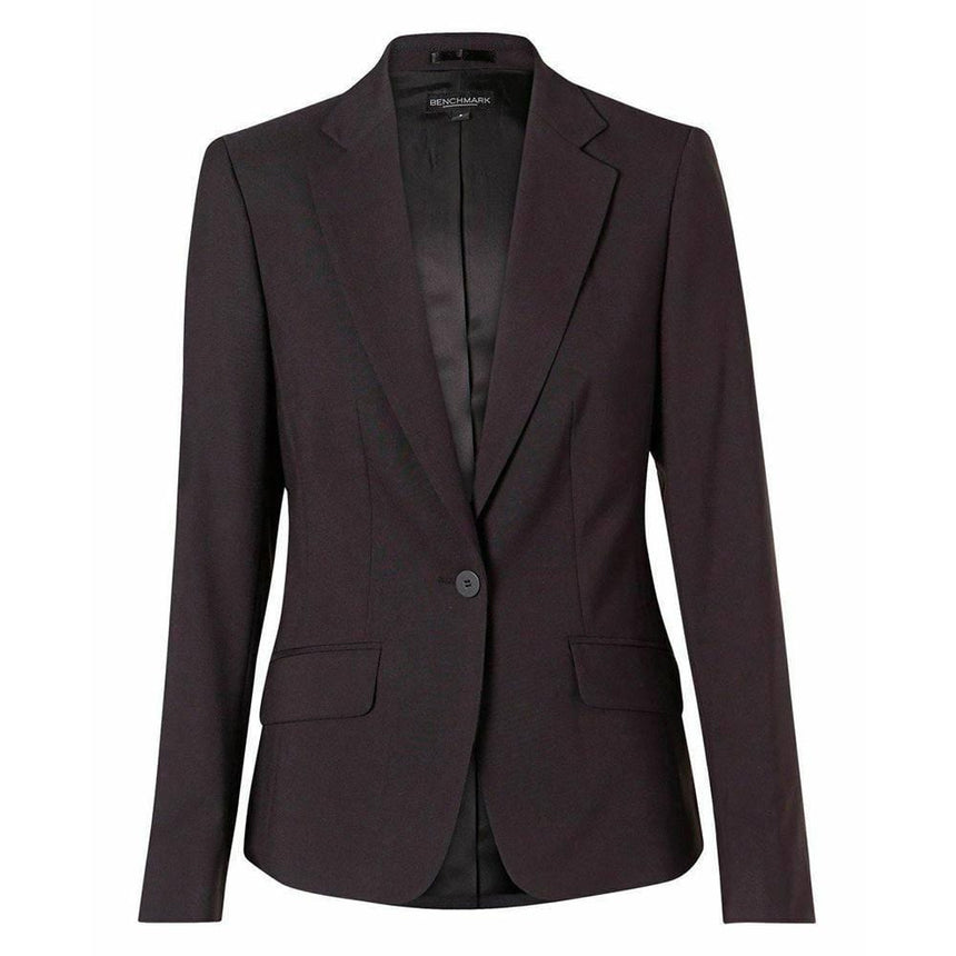 M9205 Women's Poly/Viscose Stretch One Button Cropped Jacket Jackets Winning Spirit Black 6