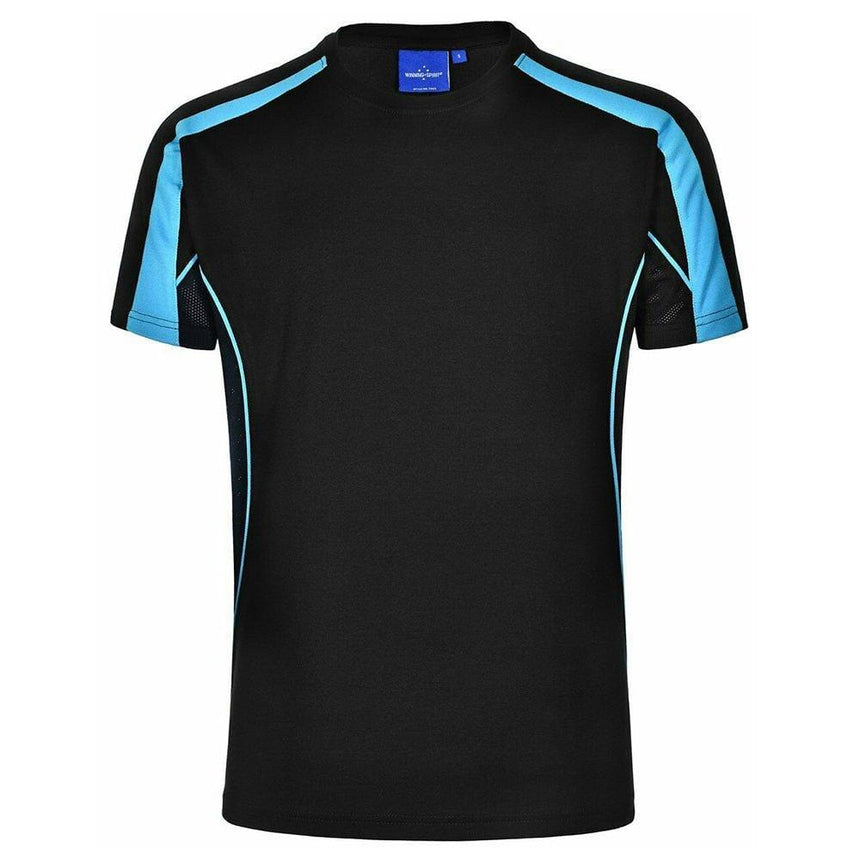 TS53K Legend Tee Shirt Kids T Shirts Winning Spirit Black.Aqua Blue 04K