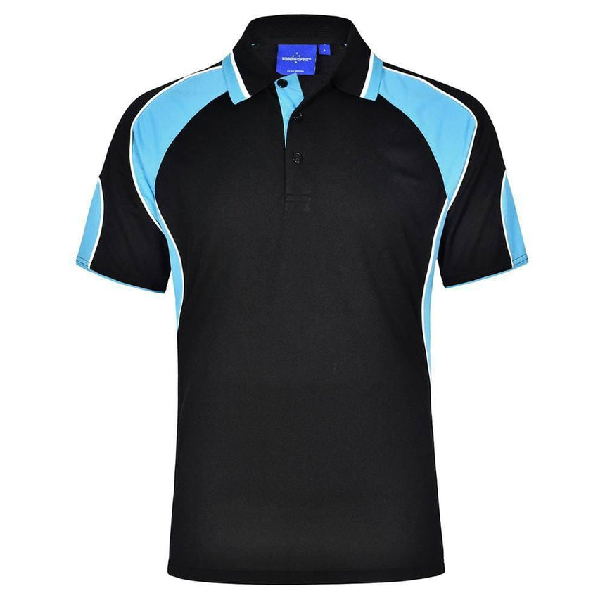 PS61K Alliance Polo Kids Polos Winning Spirit Black.Aqua Blue 06K