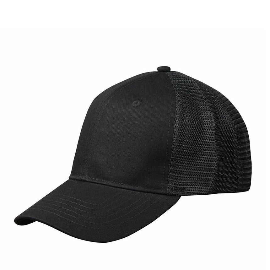 CH89 Premium Cotton Trucker Cap Hats Winning Spirit Black