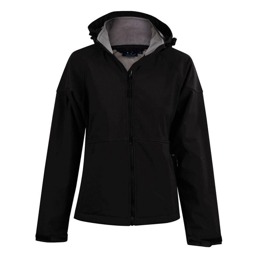 JK34 Aspen Softshell Hood Jacket Ladies Jackets Winning Spirit Black.Charcoal 8
