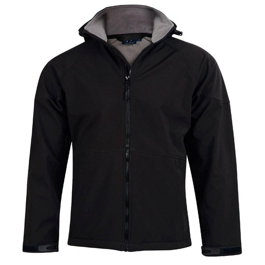 JK33 Aspen Softshell Hood Jacket Men's Jackets Winning Spirit Black.Charcoal S