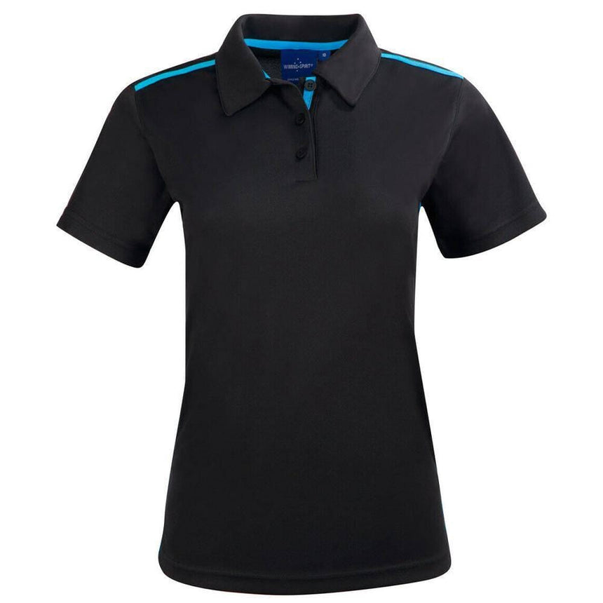 PS84 Staten Polo Shirt Ladies Polos Winning Spirit Black.Cyan 6