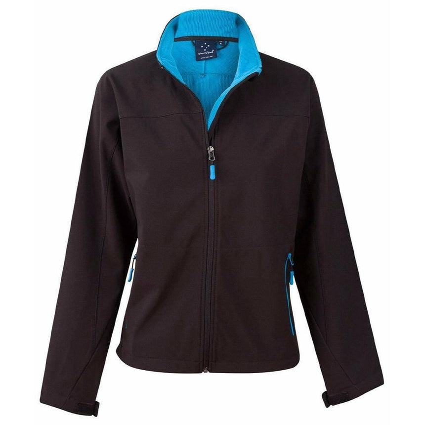 JK16 Rosewall Soft Shell Ladies Jackets Winning Spirit Black / Cyan 8