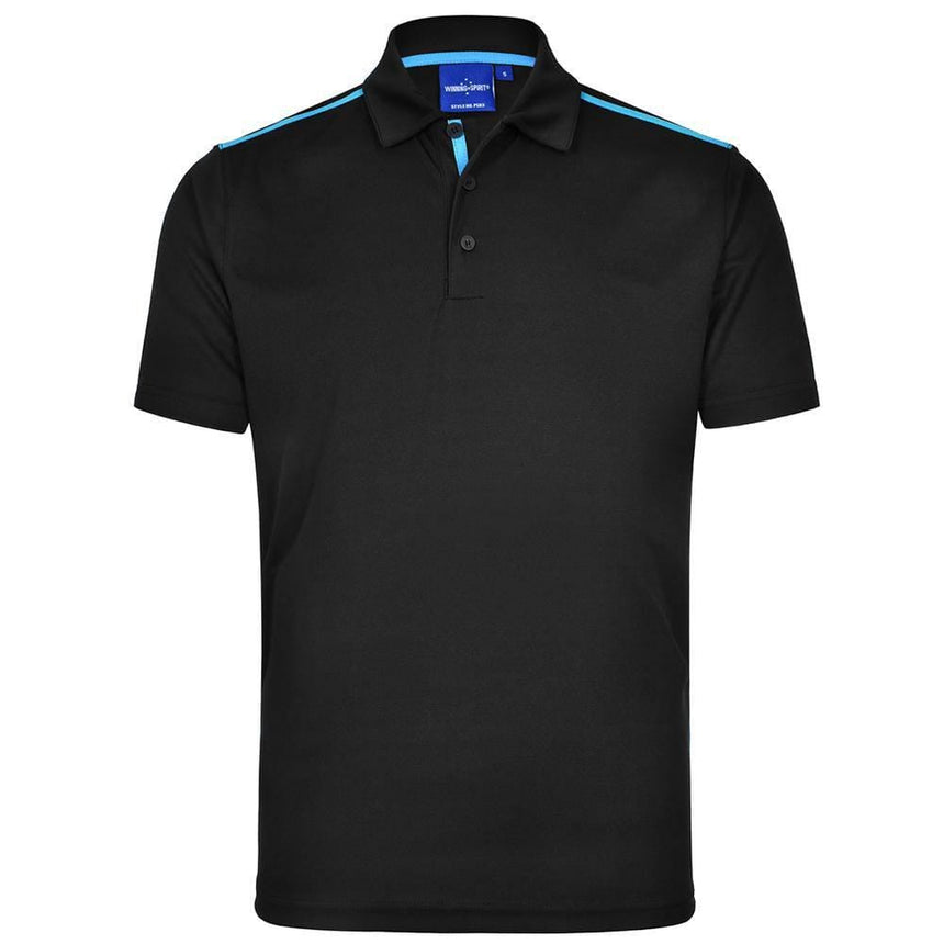 PS83 Staten Polo Shirt Men's Polos Winning Spirit Black.Cyan XS