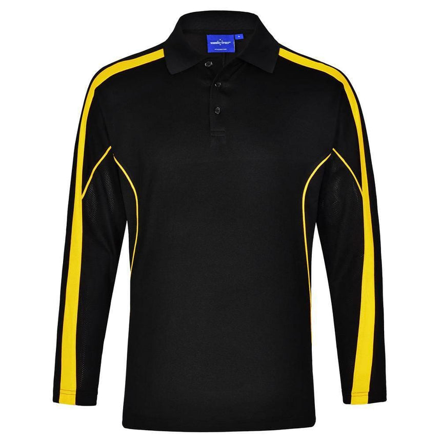 PS69K Legend Plus Kids Polos Winning Spirit Black.Gold 06K