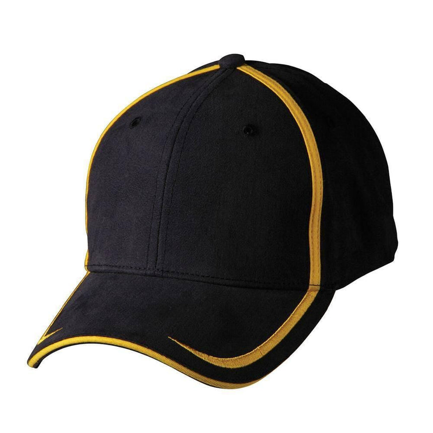 CH65 Contrast Trim Cap Hats Winning Spirit Black.Gold
