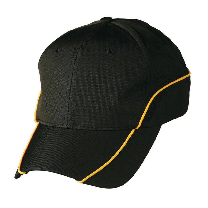 CH21 Contrast Lining Cap Hats Winning Spirit Black.Gold