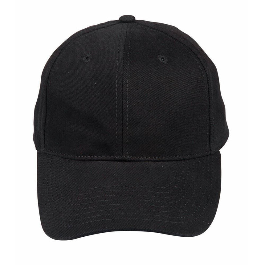 CH01 Heavy Brushed Cotton Cap Hats Winning Spirit Black