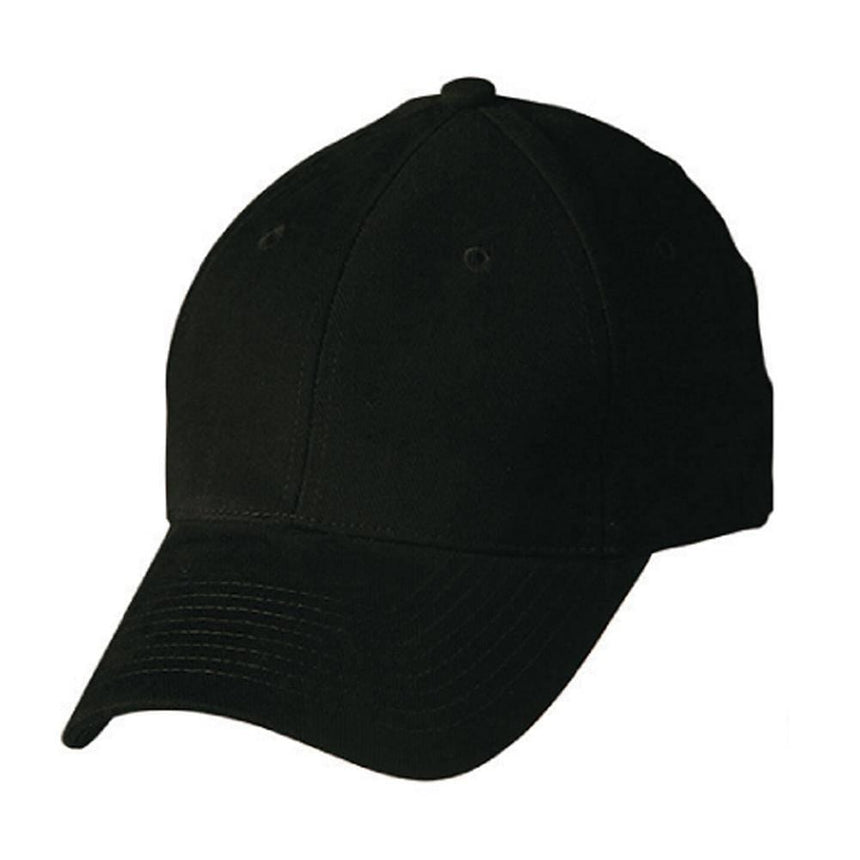 CH35 Heavy Brushed Cotton Cap With Buckle Hats Winning Spirit Black