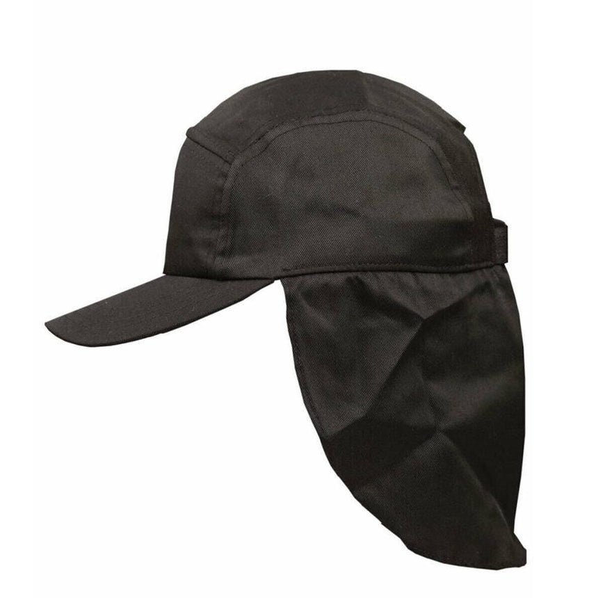 H1025 Kids Poly Cotton Legionnaire Hats Winning Spirit Black