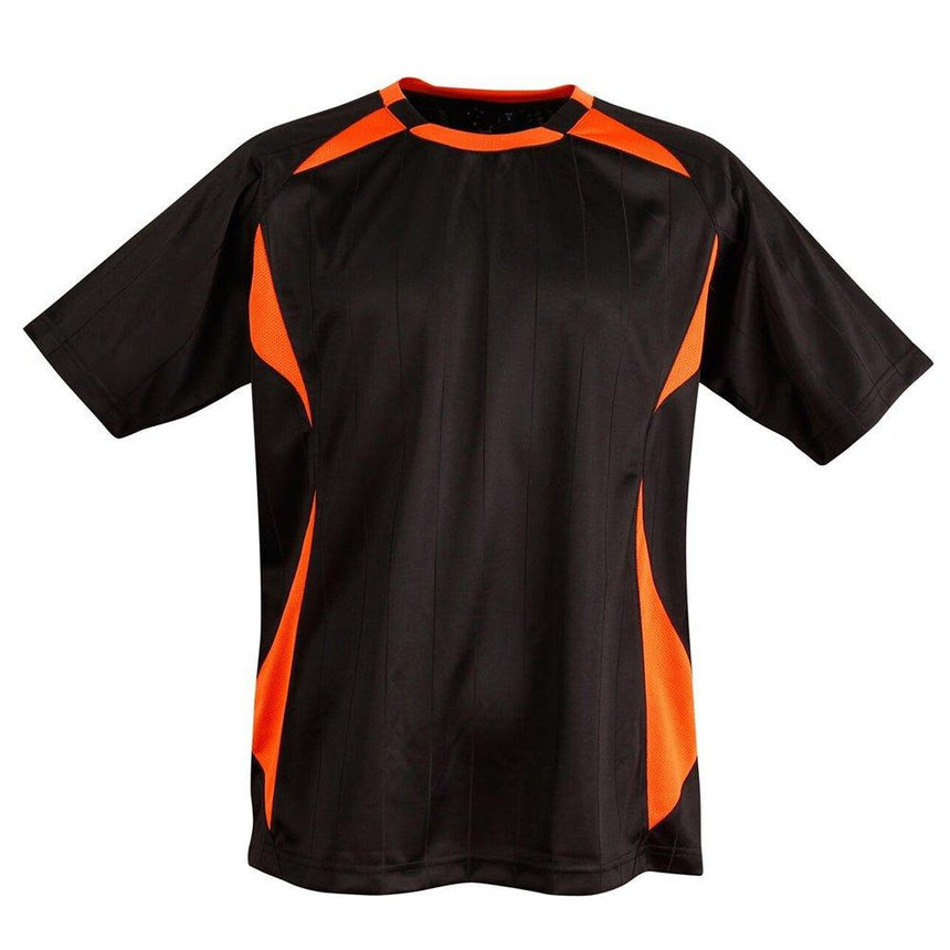 TS85K Shoot Soccer Tee Kids T Shirts Winning Spirit Black.Orange 06K