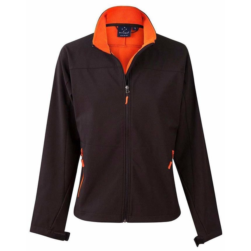 JK16 Rosewall Soft Shell Ladies Jackets Winning Spirit Black / Orange 8