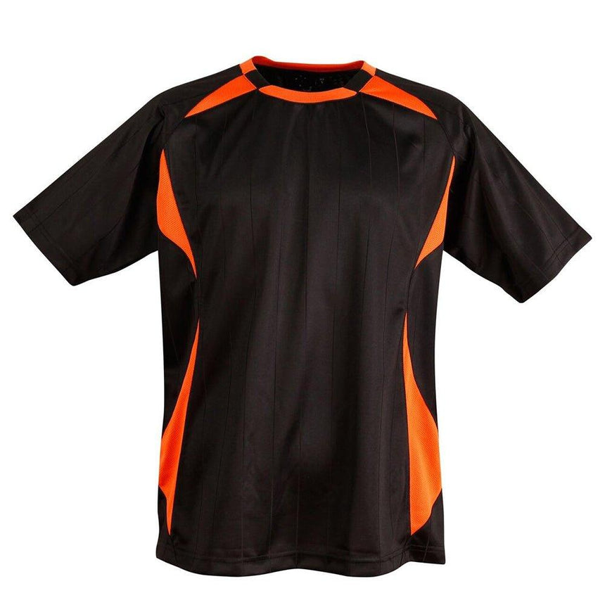 TS85 Shoot Soccer Tee Adult T Shirts Winning Spirit Black.Orange S