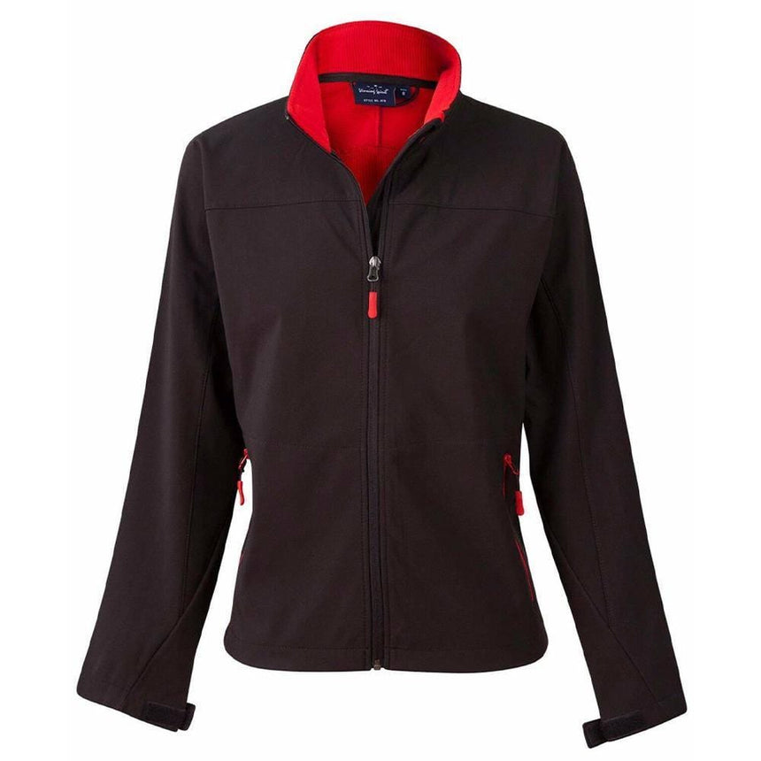 JK16 Rosewall Soft Shell Ladies Jackets Winning Spirit Black / Red 8