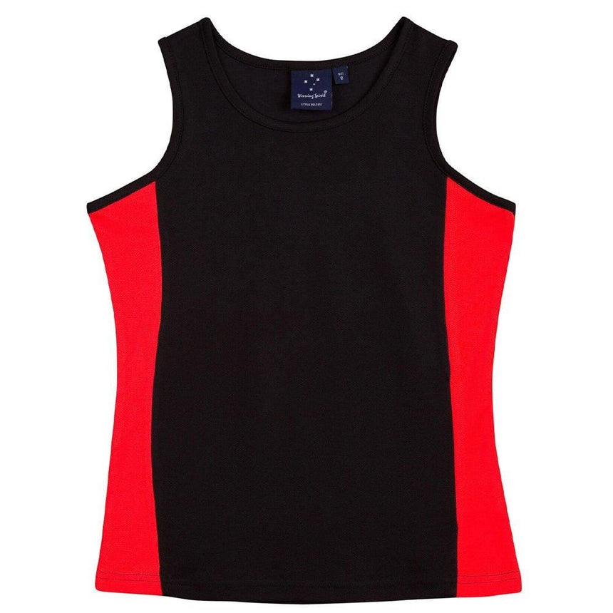 TS17 Teammate Singlet Ladies Singlets Winning Spirit Black.Red 8