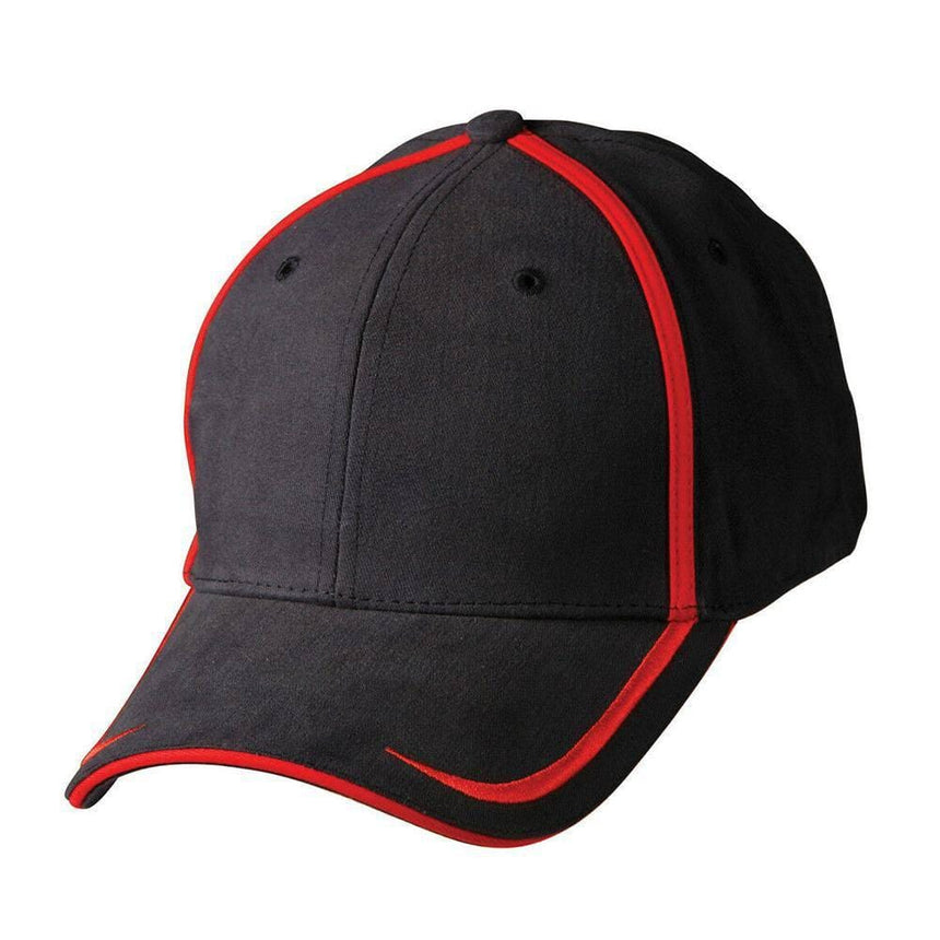 CH65 Contrast Trim Cap Hats Winning Spirit Black.Red