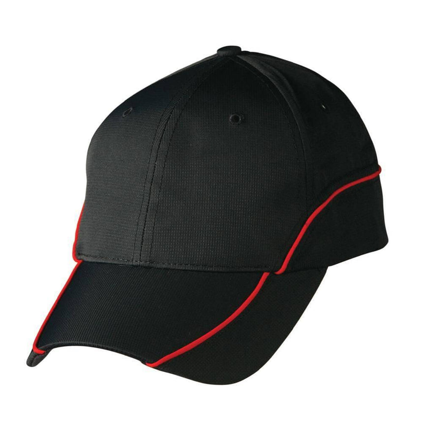 CH21 Contrast Lining Cap Hats Winning Spirit Black.Red