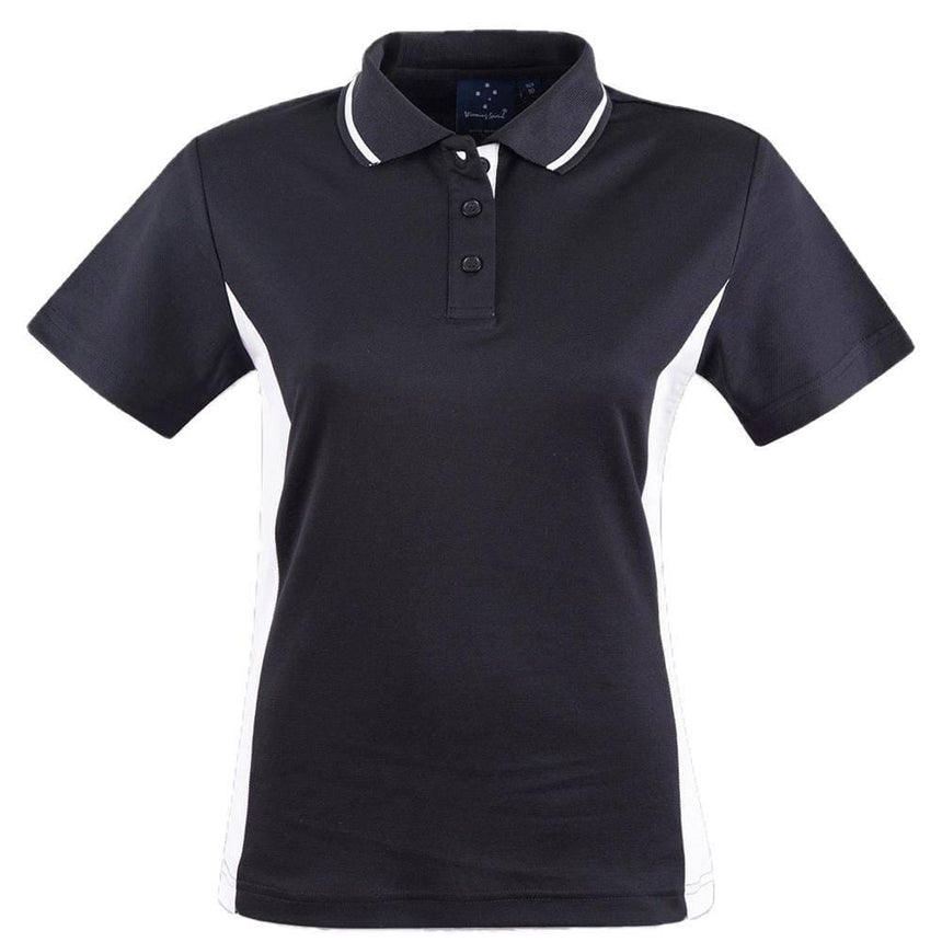 PS74 Teammate Polo Ladies Polos Winning Spirit Black.White 8