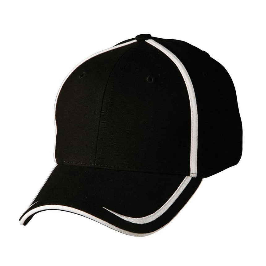 CH65 Contrast Trim Cap Hats Winning Spirit Black.White